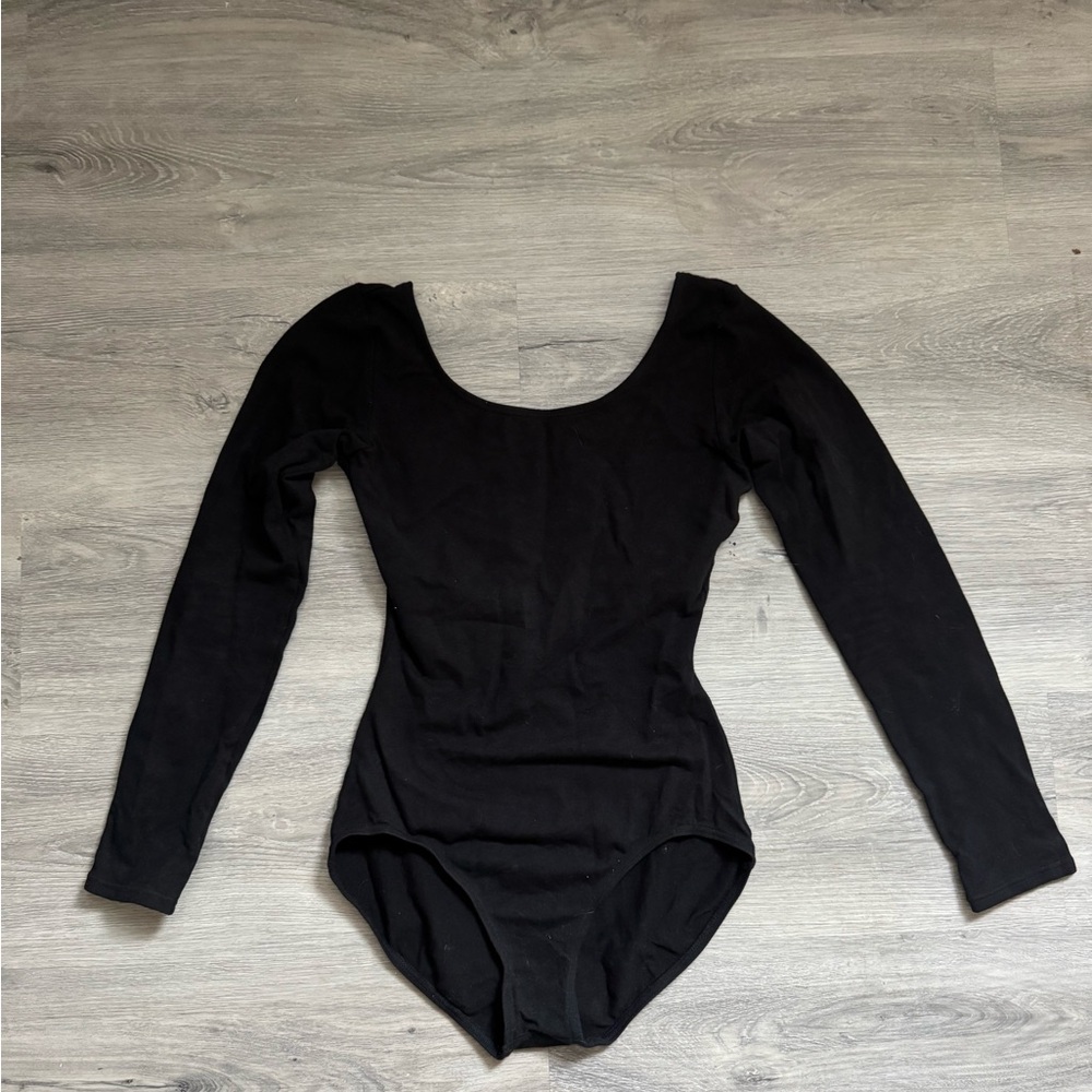 Black Long Sleeve Dance Leotard